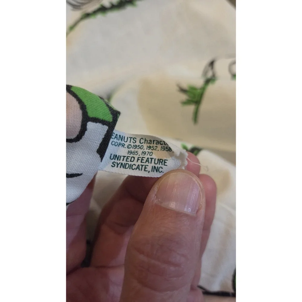 Vintage Peanuts Snoopy Fitted Sheet Pillowcase Set Full Size 1971 Charlie Brown